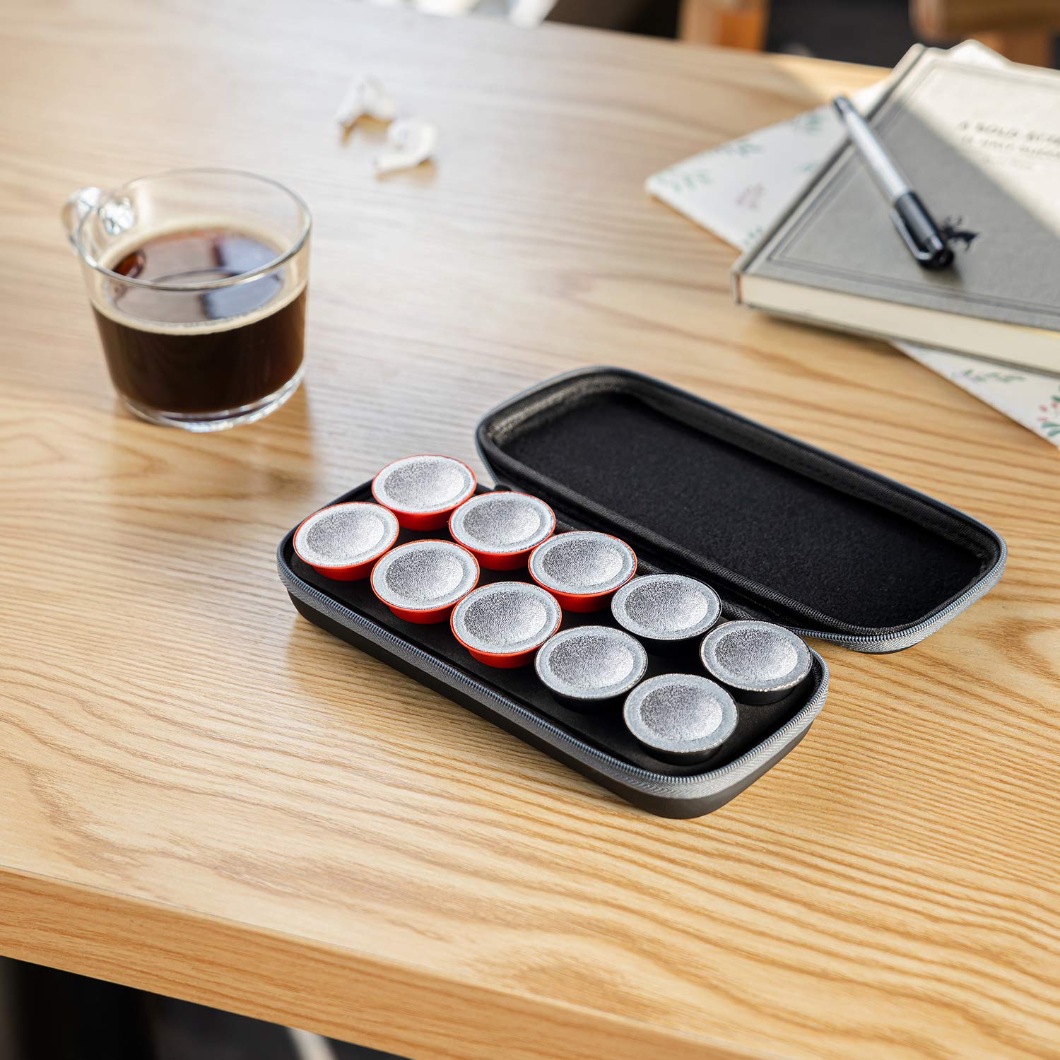 Minipresso compatibility means handy storage for popular portable brewers.
