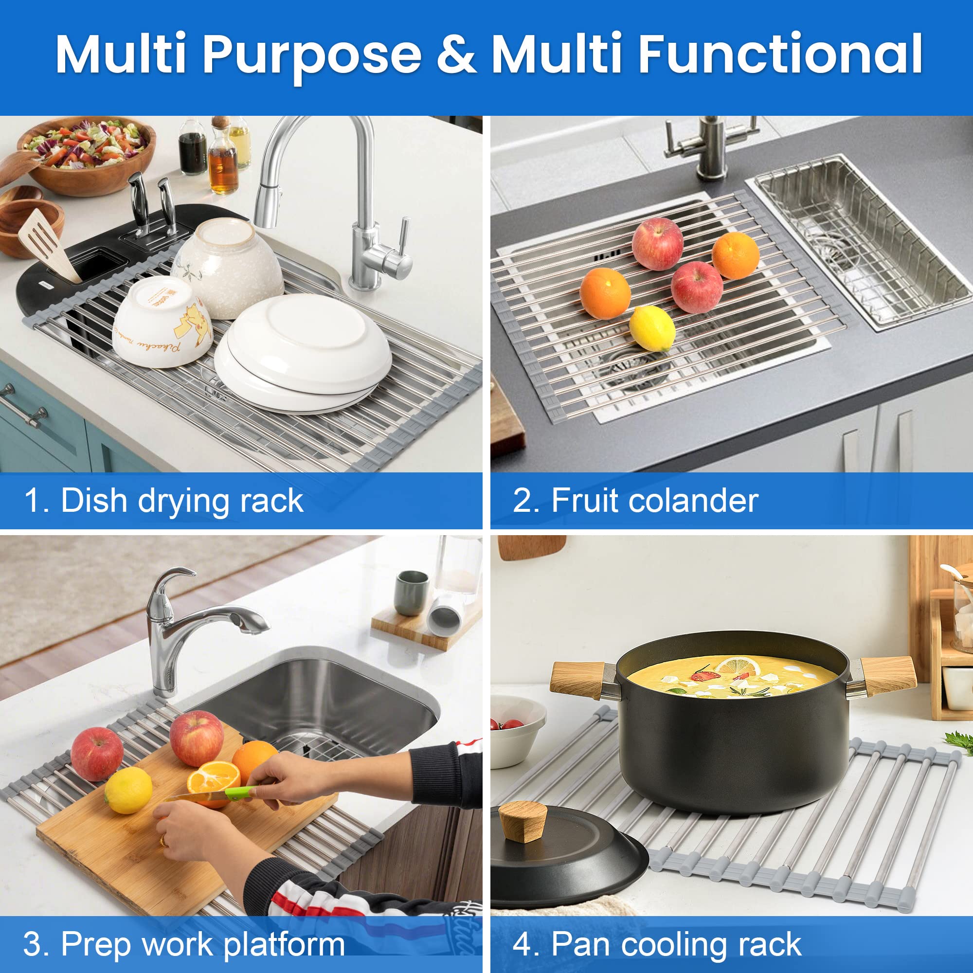 romise drying rack doubles as fruit and vegetable drain station