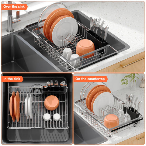 romision extendable-bars dish rack extended supports larger loads.