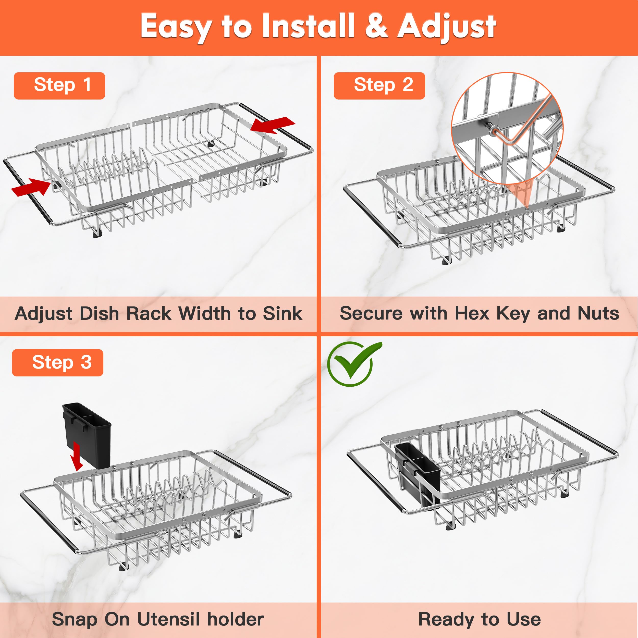 romision nine-slot rack neatly holds lids, plates, bowls and cups.