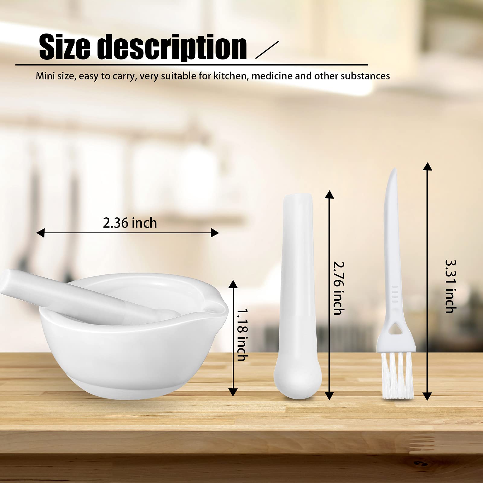 Romooa porcelain pestle 60mm for efficient herb crushing