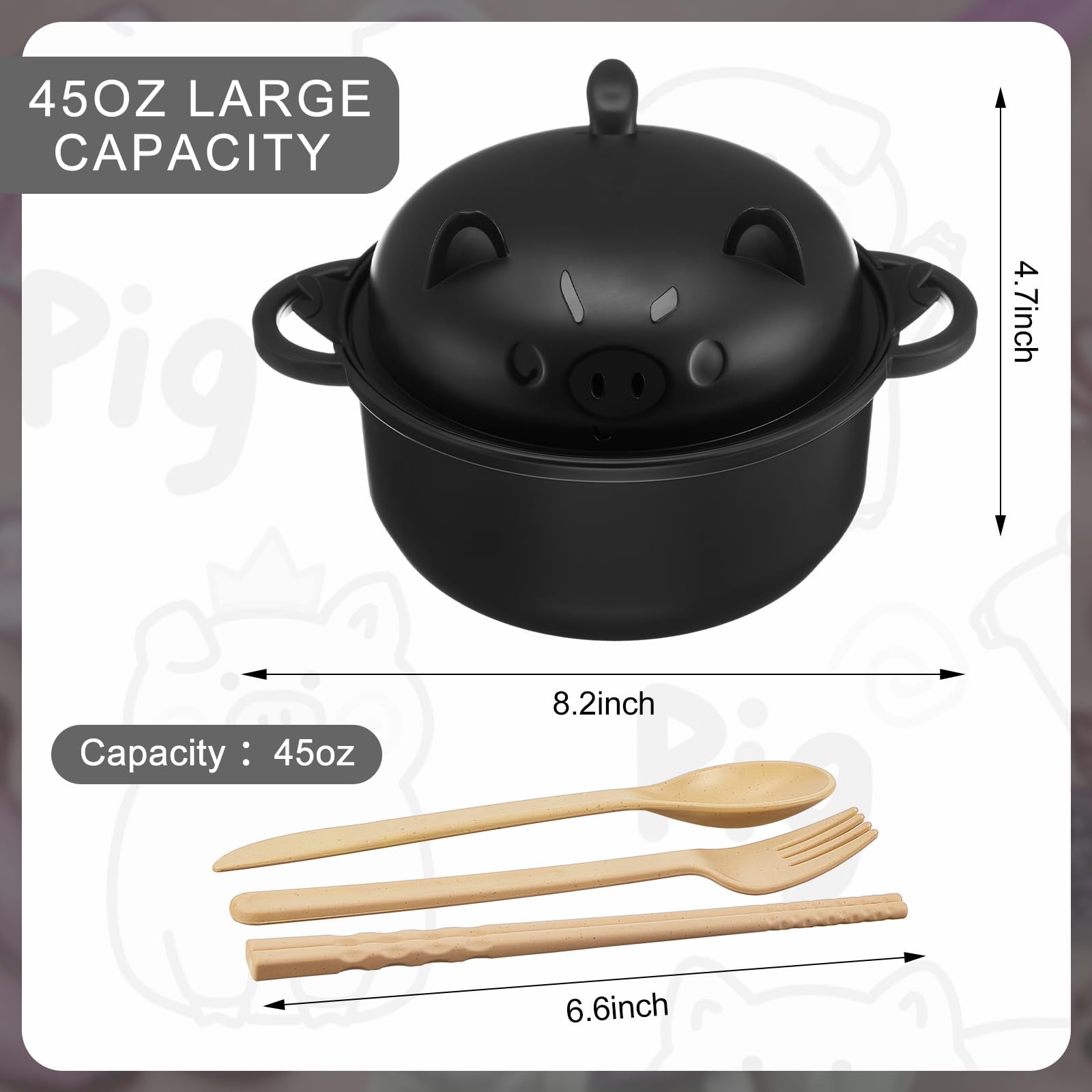 Romooa ramen bowl lid highlights microwave-safe cover