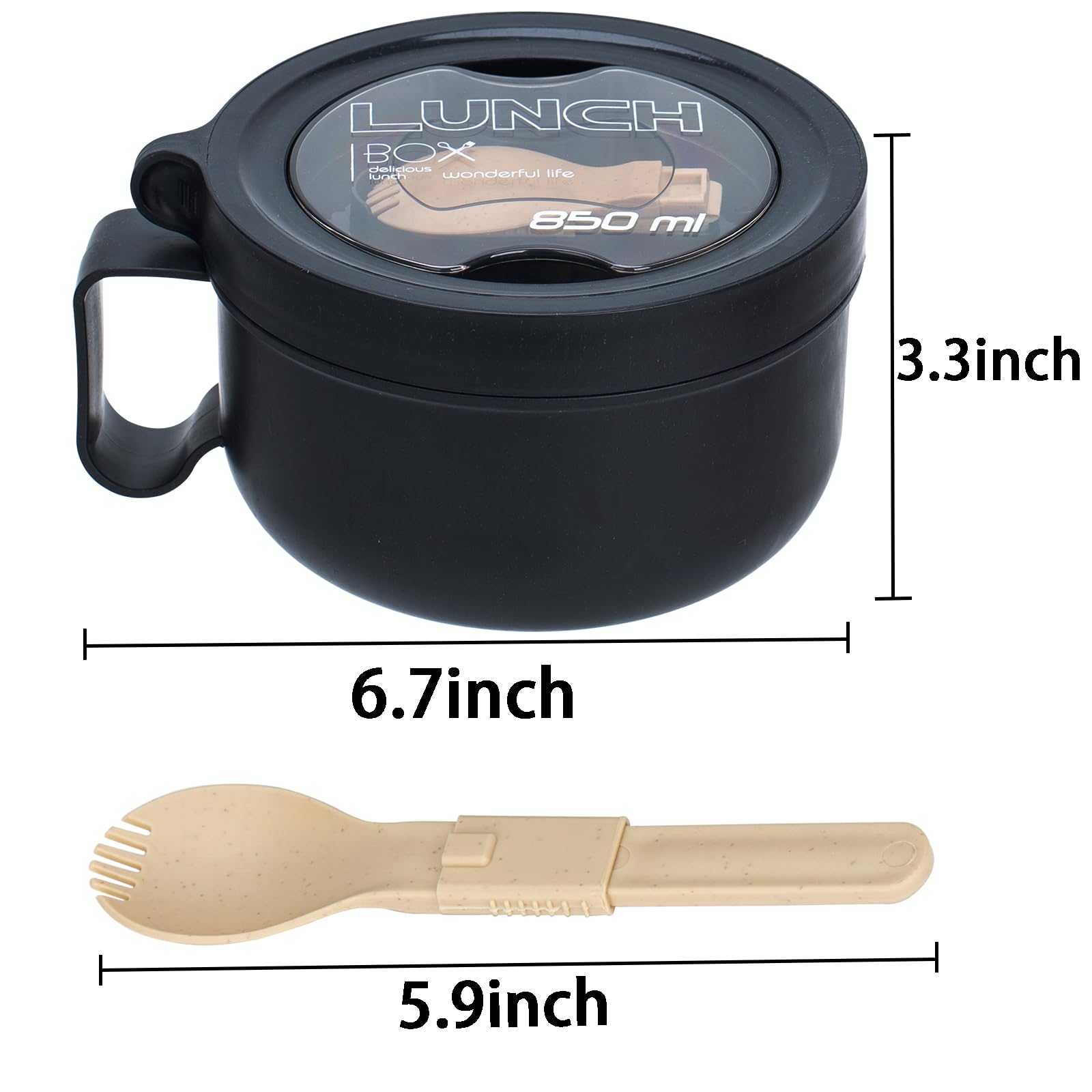 Ronanemon ramen bowl holds 850 ml for versatile meals.
