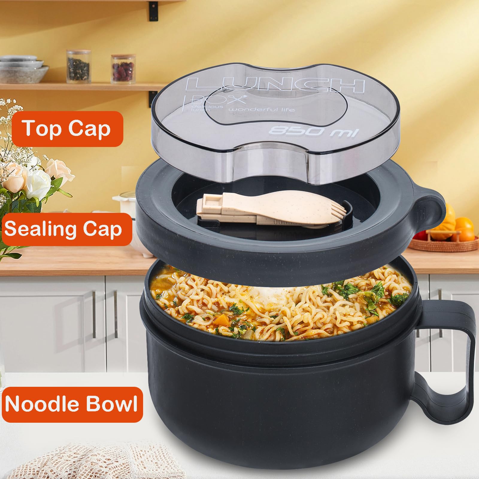 Ronanemon dishwasher-safe ramen bowl for simple cleanup.