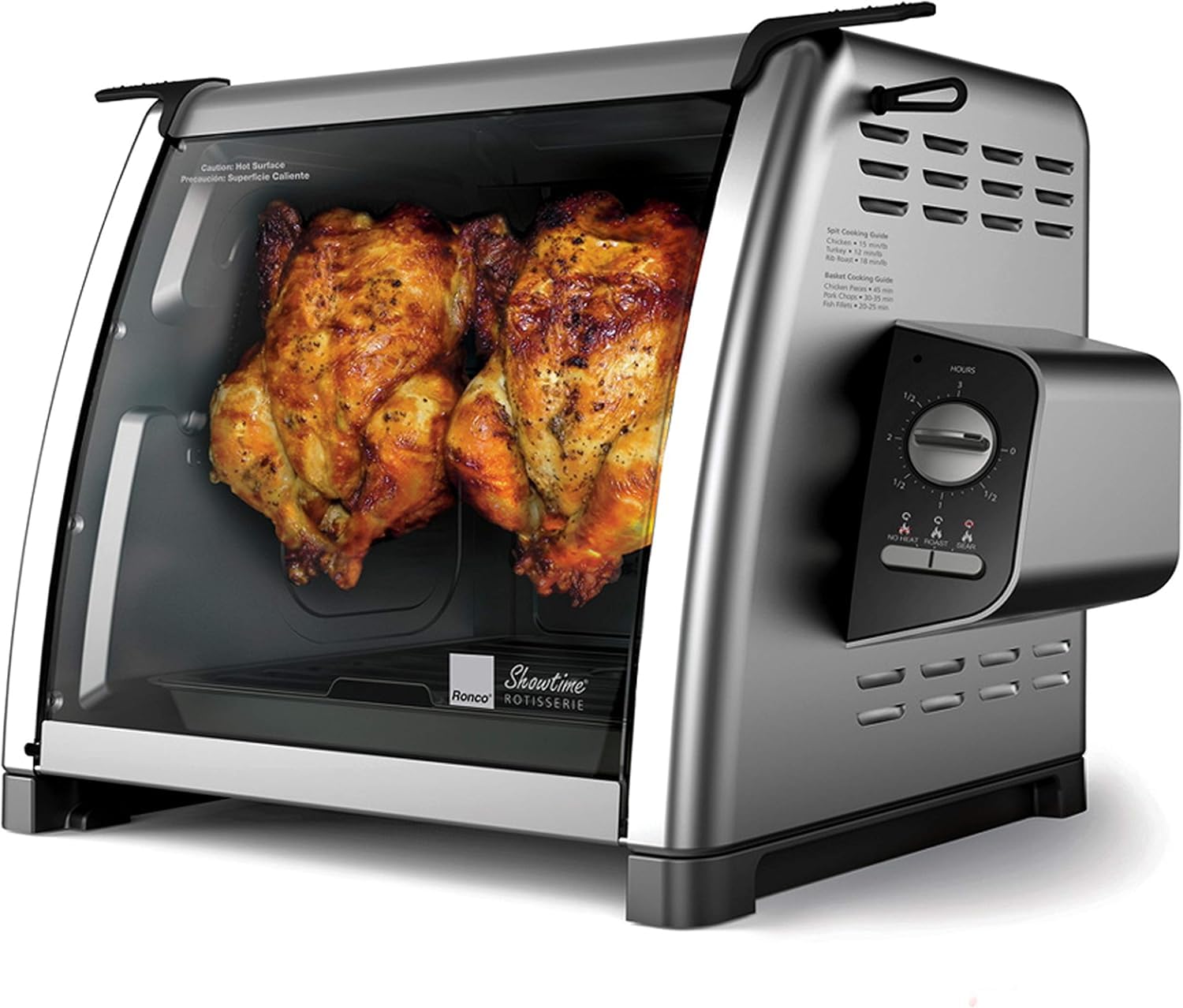 Ronco Modern Rotisserie Oven on counter, compact footprint for easy storage.