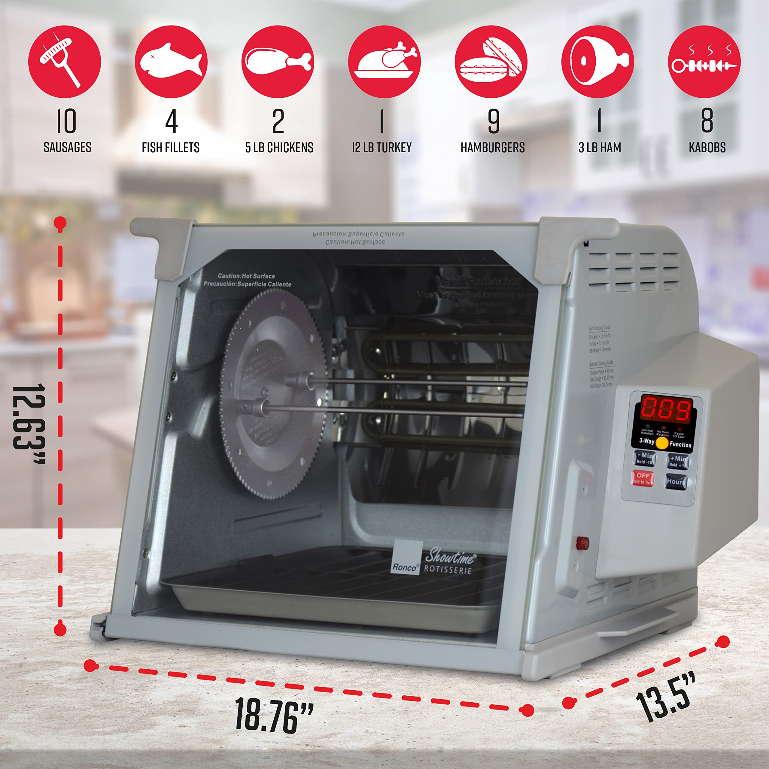 Ronco ST5000PLAT 12 lb capacity for large turkeys and family meals