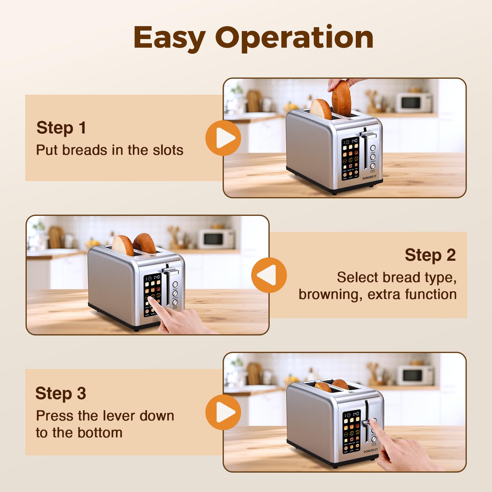 RONGBEST three essential buttons plus long-press power-off for ease