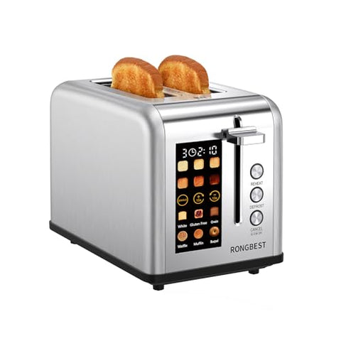 RONGBEST toaster wide slots for bagels and thick slices with even toasting