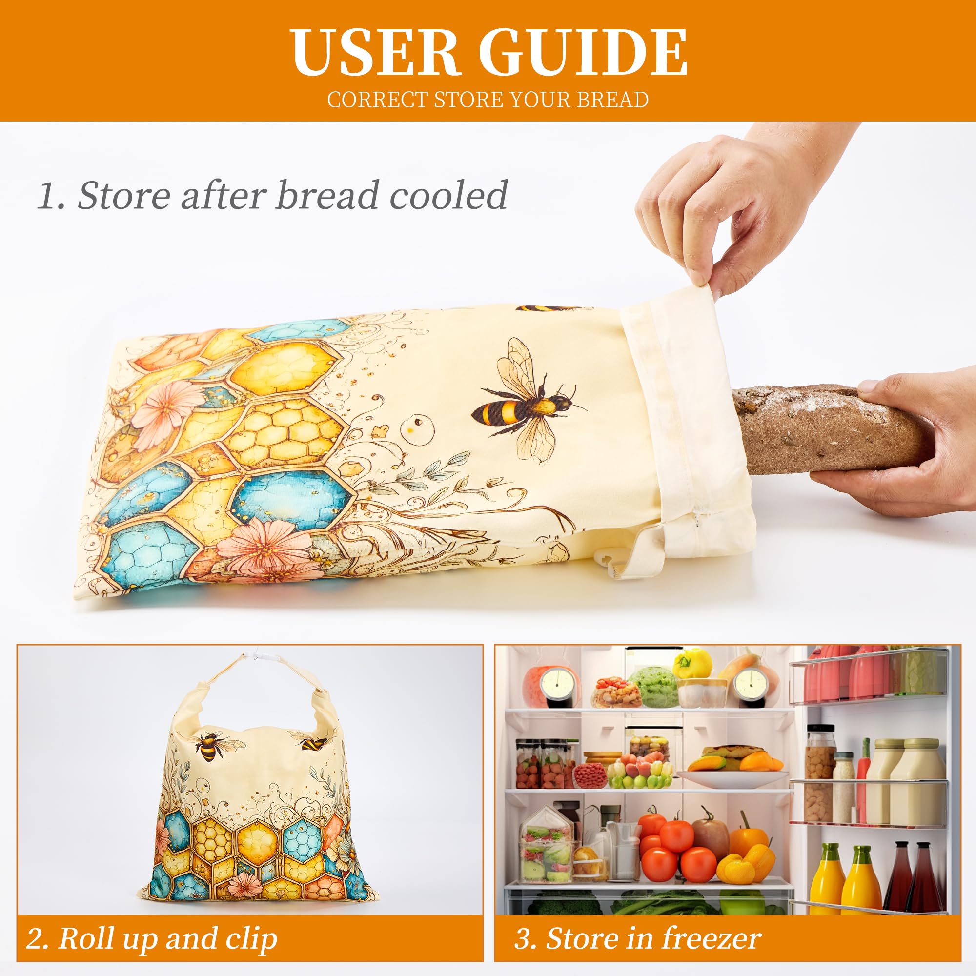 Ronxzas beeswax bread bag packaging and reuse emphasizes an eco-friendly storage solution