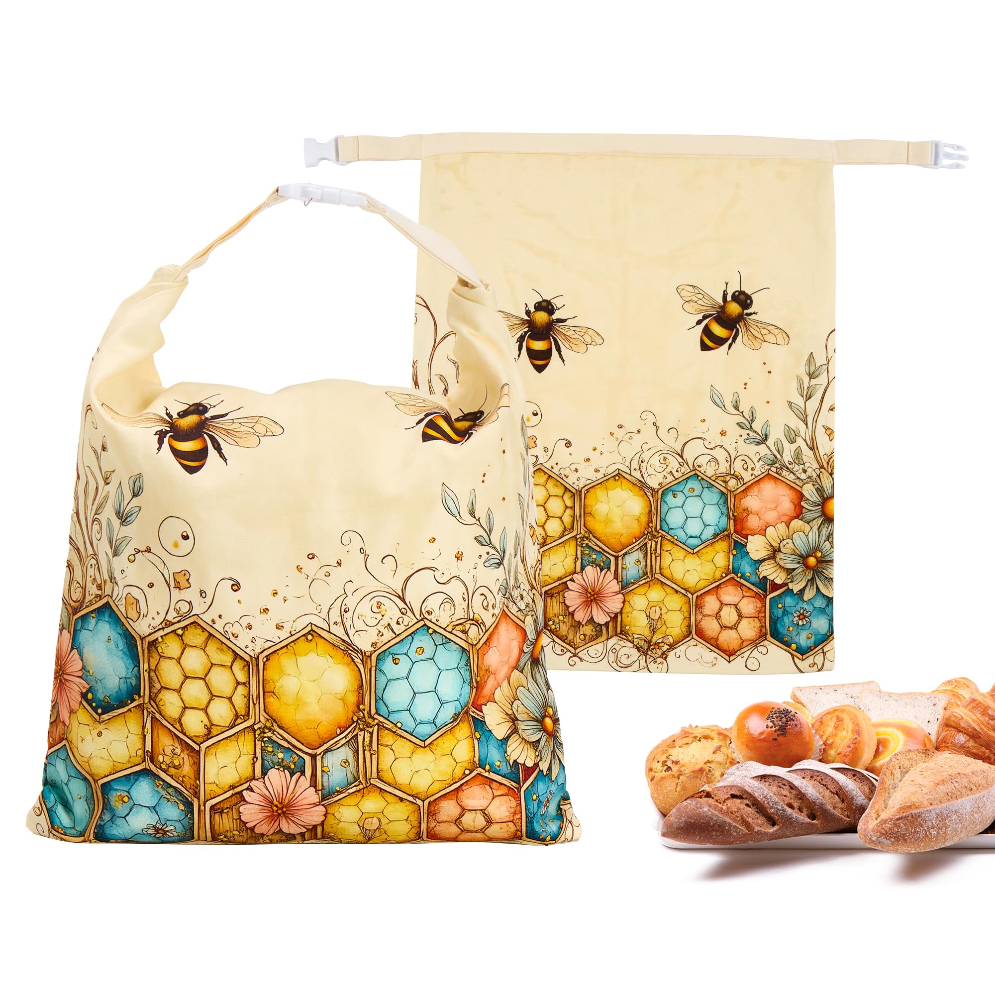Ronxzas beeswax bread bag close-up shows natural texture preserving freshness