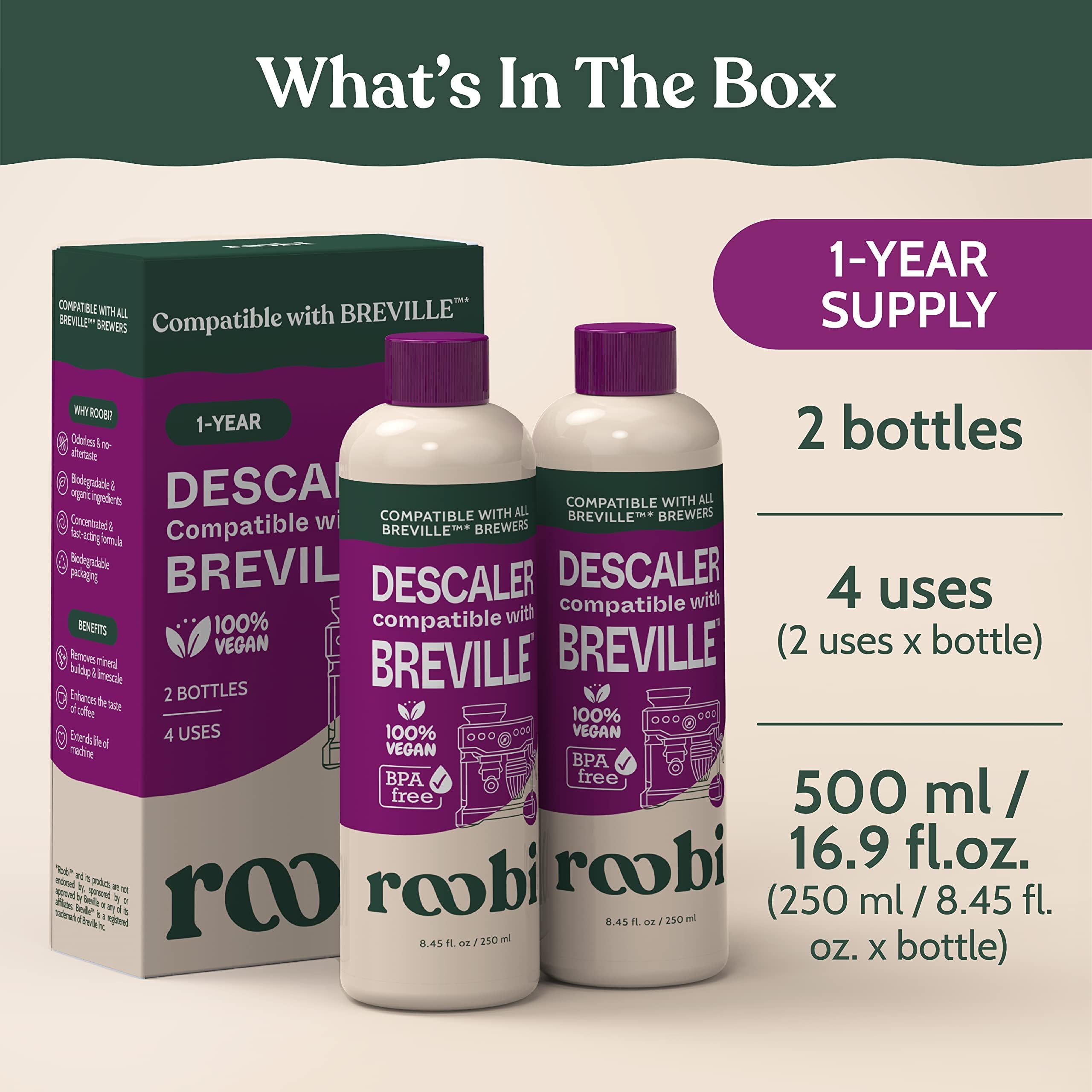 Roobi eco-friendly carbon-neutral descaler icon highlighting sustainability.