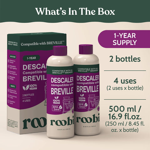 Roobi eco-friendly carbon-neutral descaler icon highlighting sustainability.