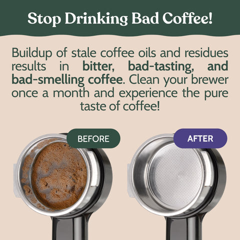 Roobi compatibility list visual; works with popular espresso machines.