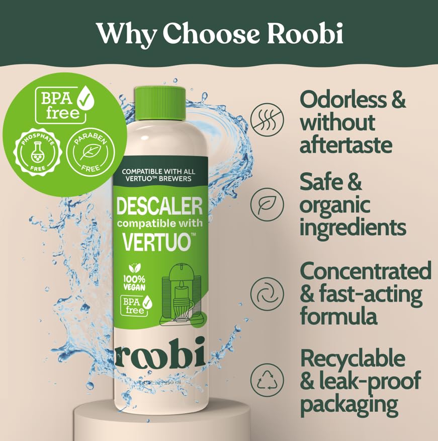 Roobi plant-based citric acid formula for safe descaling
