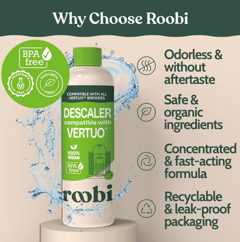 Roobi plant-based citric acid formula for safe descaling