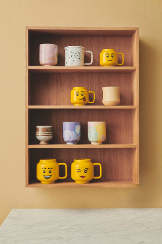 Room Copenhagen LEGO mug design detail, vibrant colors sparks nostalgia
