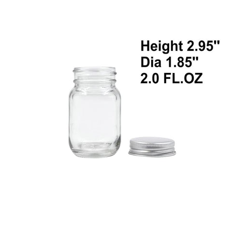 ROORUZ U Pack 2oz mason jar with silver lid; great for candies and crafts.