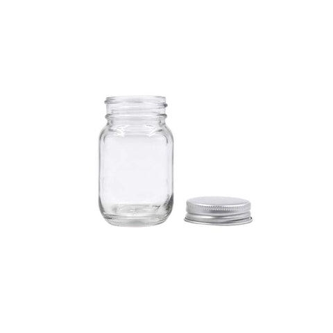 ROORUZ U Pack 2oz mason jar with silver lid; perfect for jams and gifts.