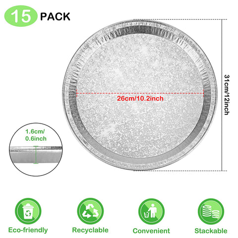 Roponan thick durable aluminum foil plate with curled rim for stable serving
