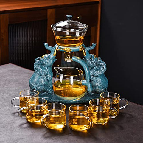 RORA semi-automatic drip tea set with infuser for quick, flavorful brews.