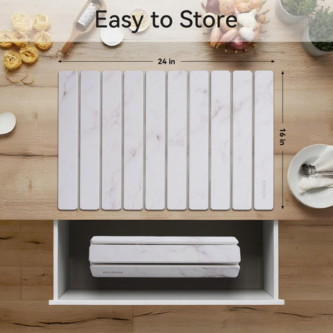 Roran Stone Drying Mat is easy to clean after meals with a quick rinse.