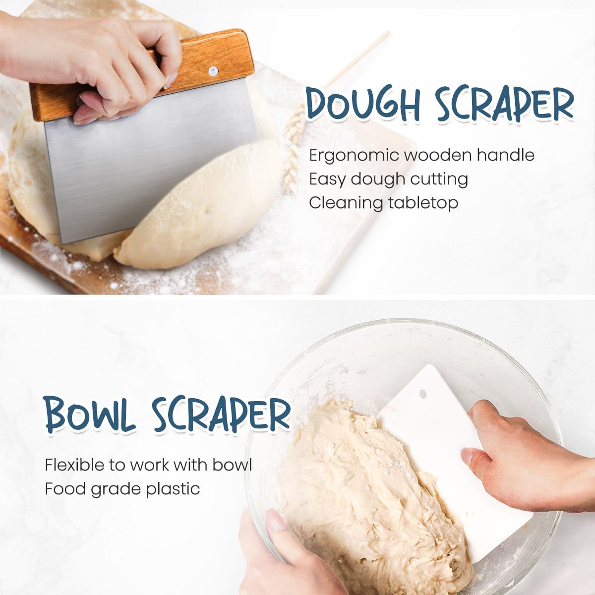 Rorecay banneton bread lame included to guide expansion and create patterns.