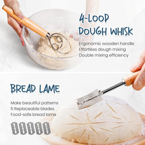 Rorecay banneton dough rise in round basket for shaped loaves.