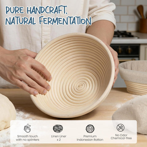RORECAY oval bread banneton for shaping elongated loaves