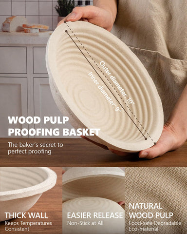 rorecay bread basket wood pulp crumb-release for easy dough handling