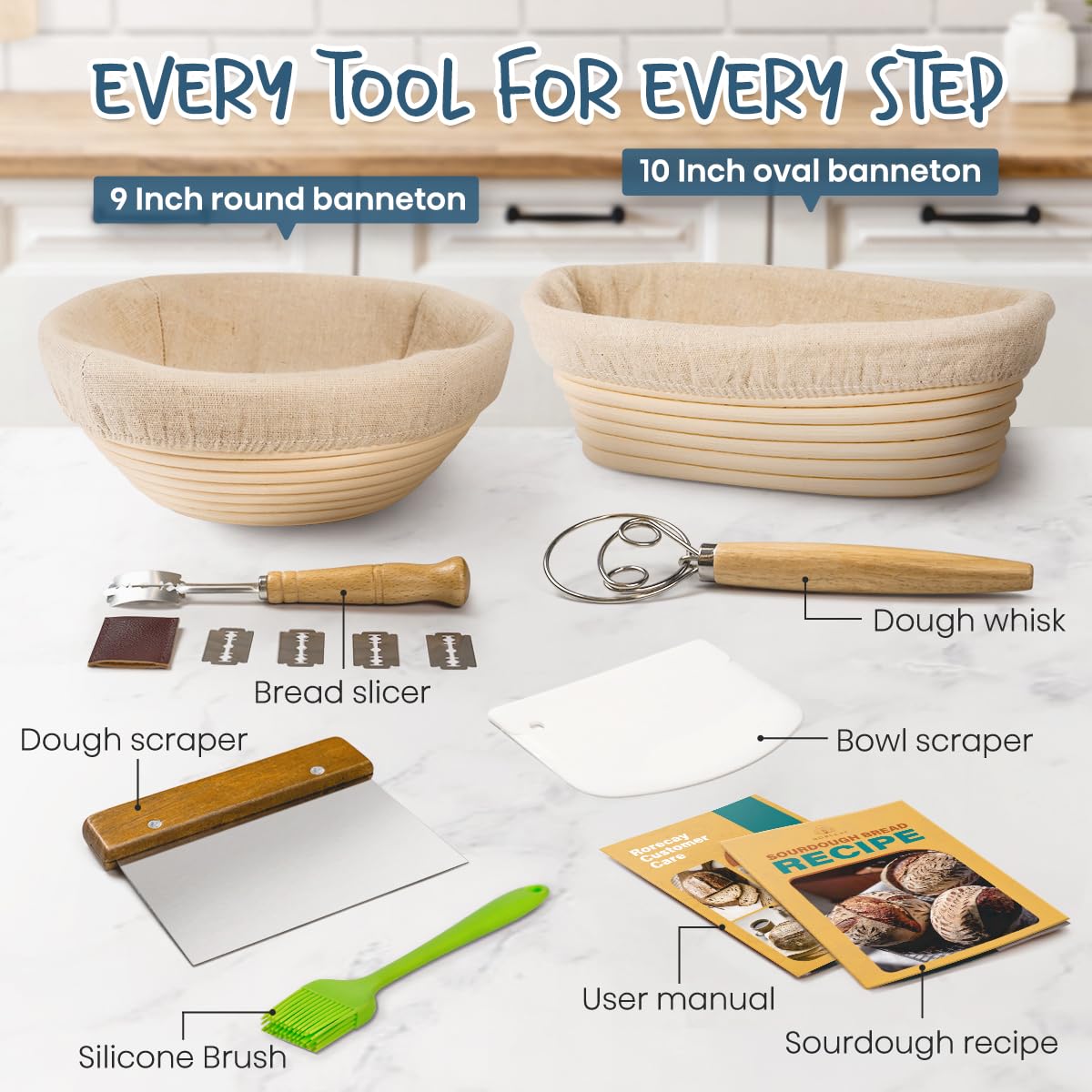 RORECAY dough scraper for handling dough and flour cleanup