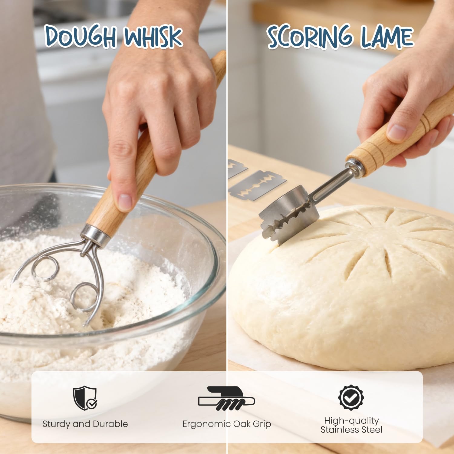 RORECAY dough whisk for mixing dough smoothly