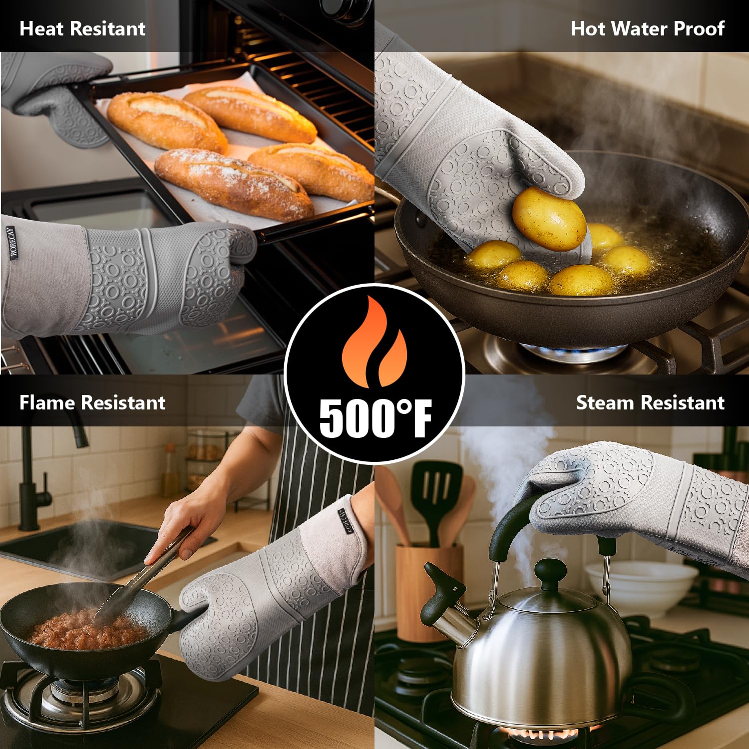 Rorecay silicone trivets protect counters with a non-slip surface