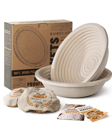 rorecay wood pulp banneton basket 9inch round for even rise