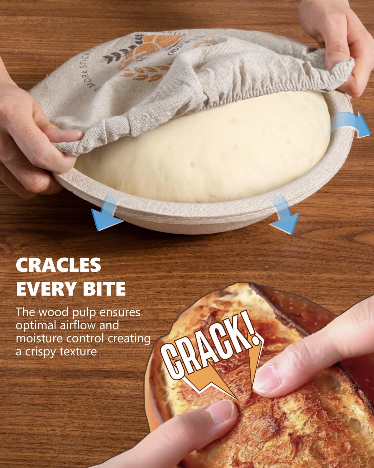 rorecay wood-pulp-proofing-bowl promotes uniform loaf texture