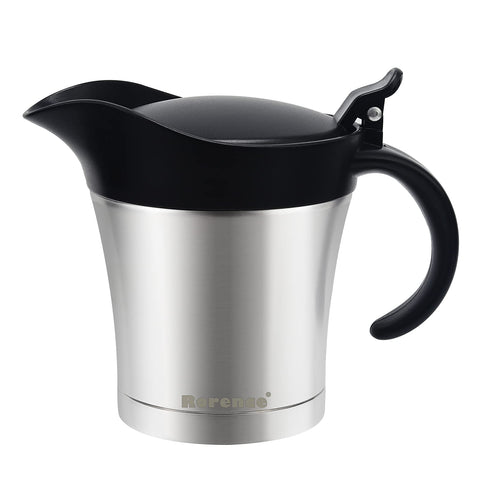 Rorence gravy boat with lid keeps sauces warm at the table.
