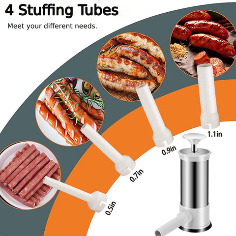 Stuffer disassembles easily for thorough cleaning after use