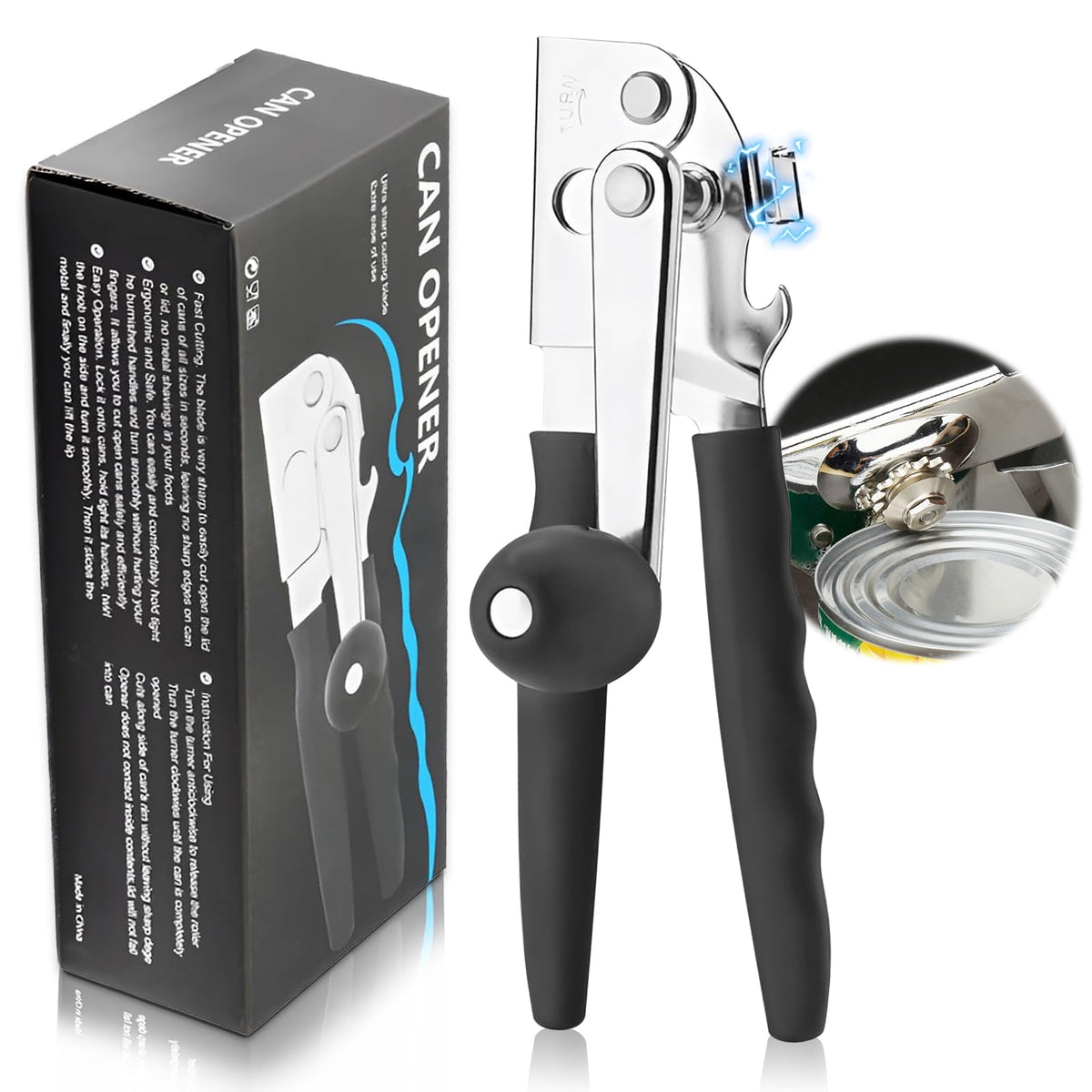 Roryimke commercial can opener smooth-edge design for safe, mess-free cans.