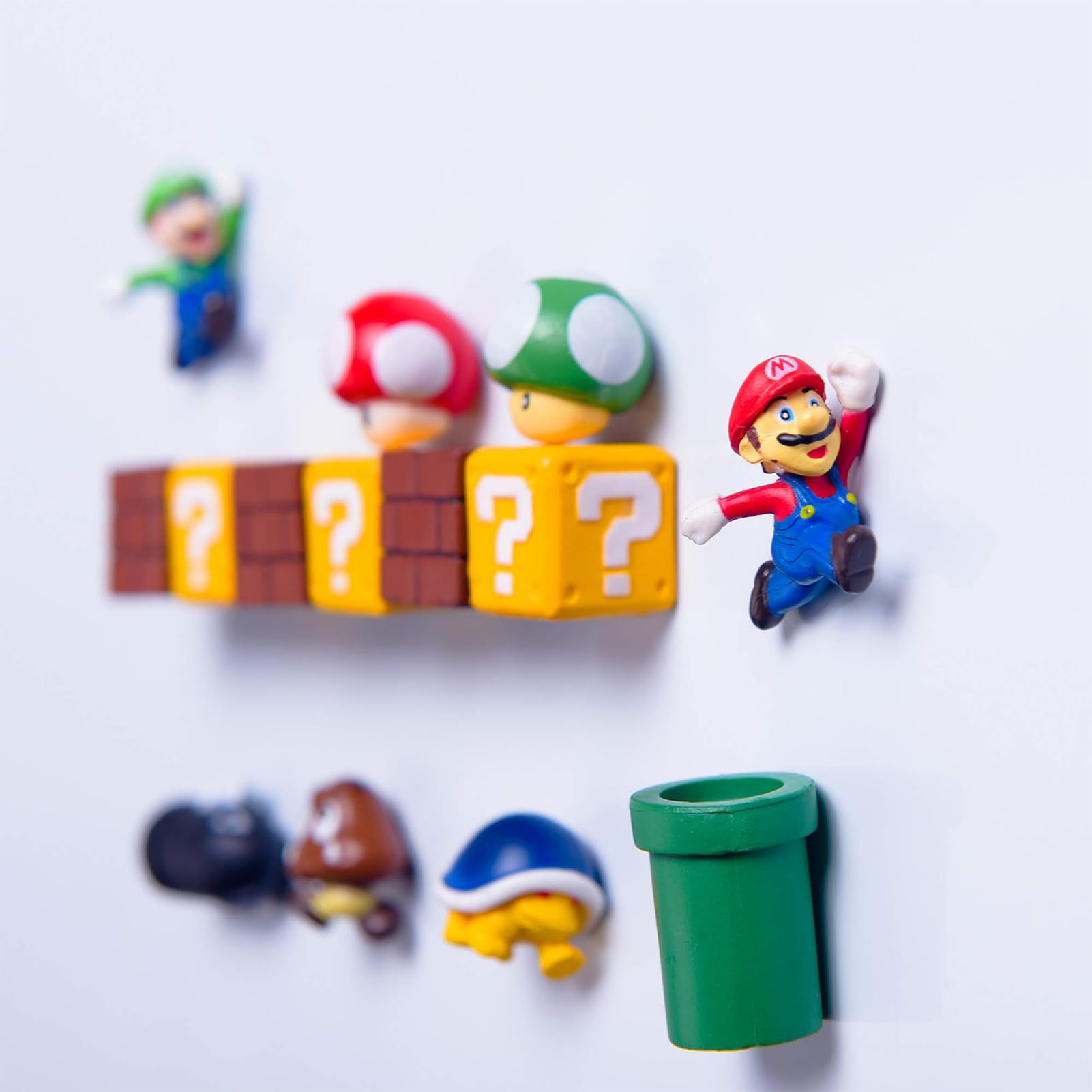 Rosefinch Mario magnets on iron file cabinet for organization