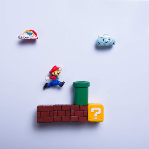 Rosefinch Mario magnets with vibrant finishes for holiday decor