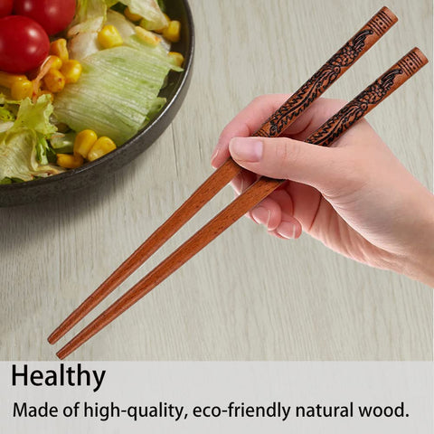 Rosgel natural beech wood chopsticks easy to clean and dry after use