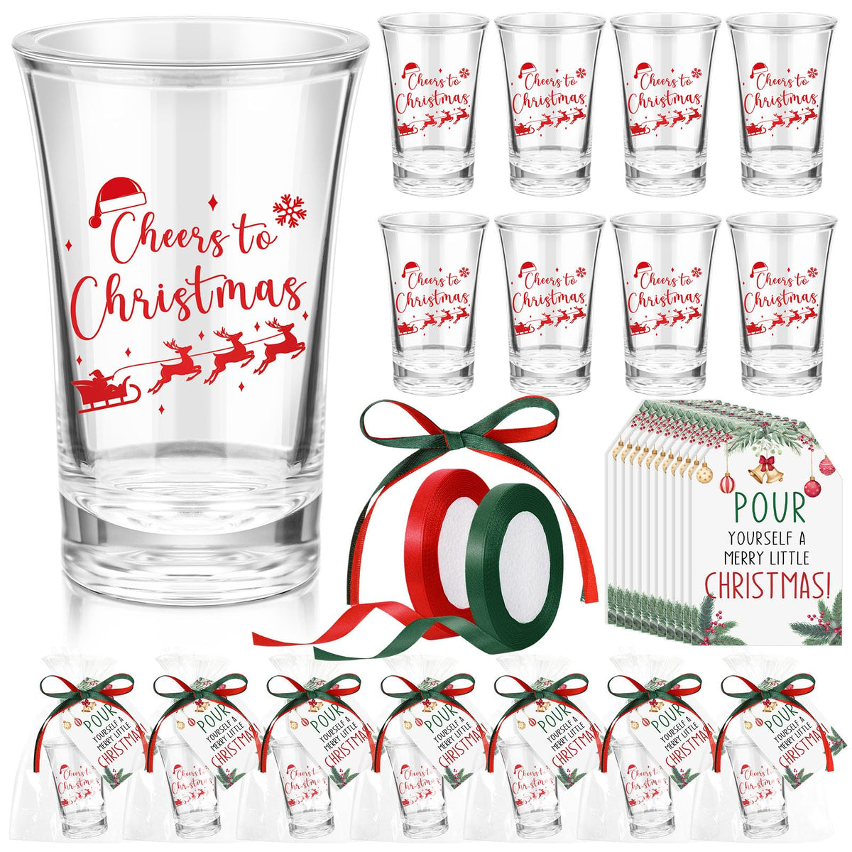 Roshtia Christmas shot glasses set of 36 for festive toasts at gatherings