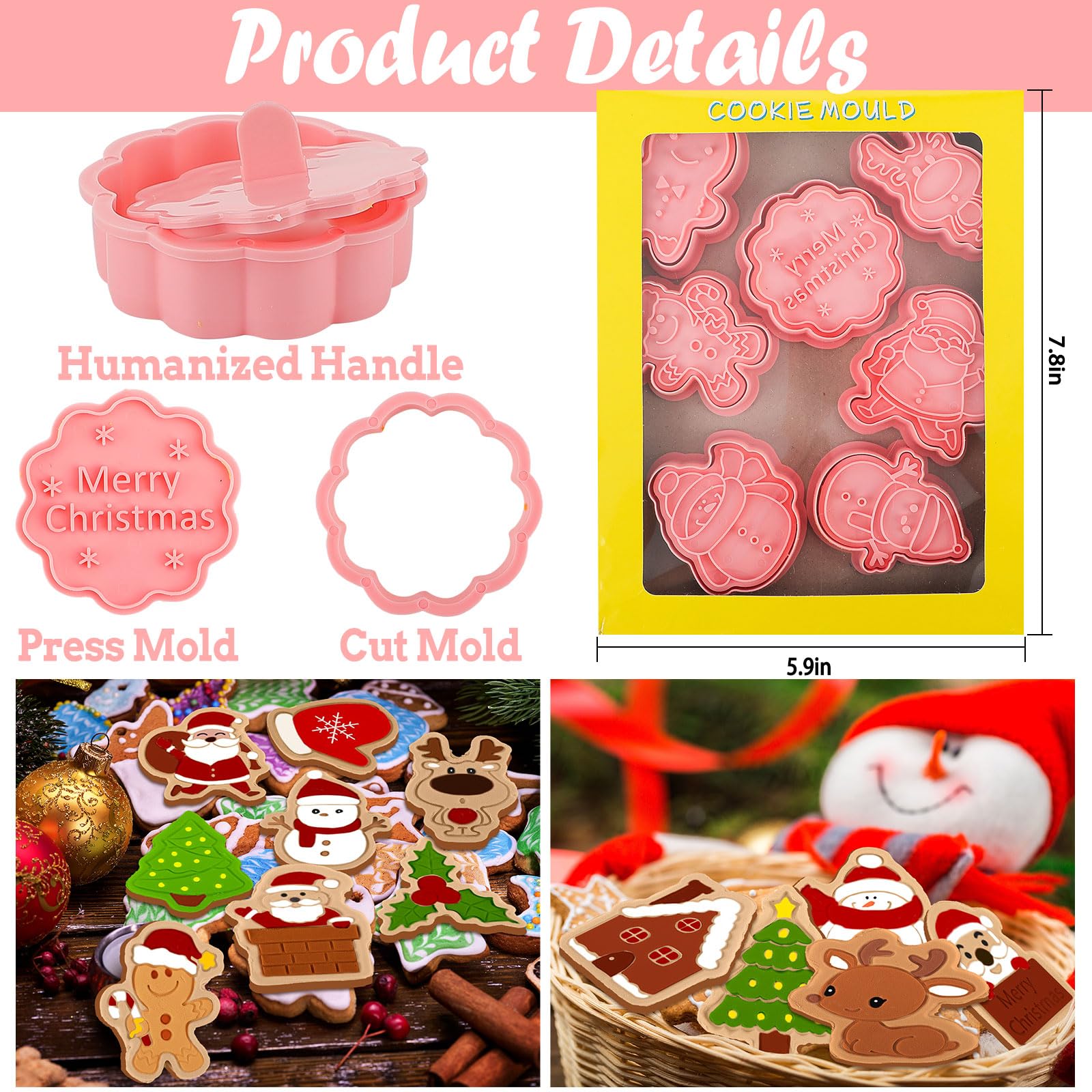 Roshtia reindeer cookie cutter for playful winter treats.