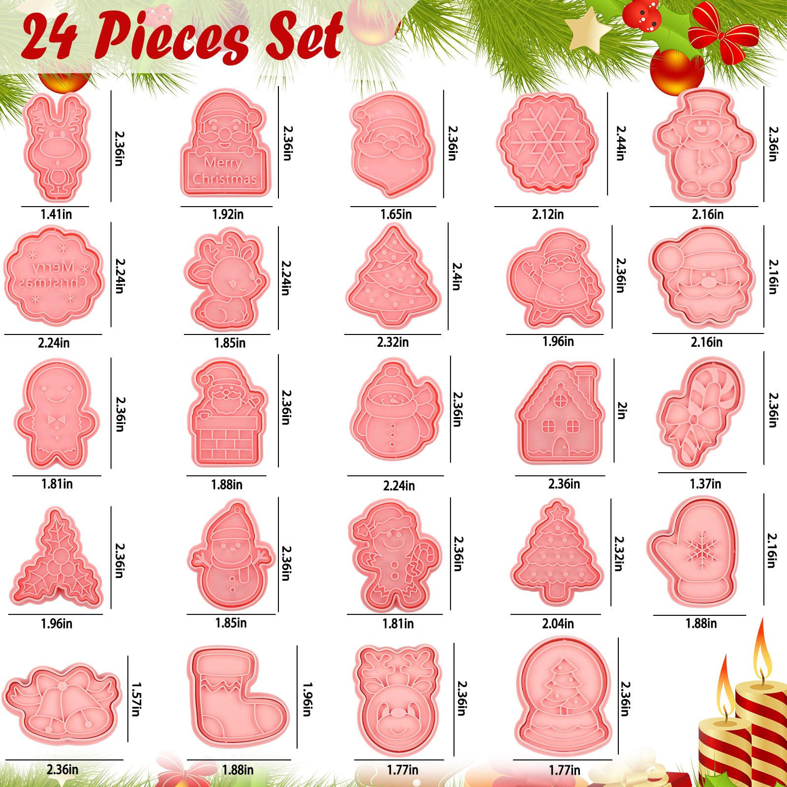Roshtia Santa cookie cutter with inner pattern for charming holiday treats.