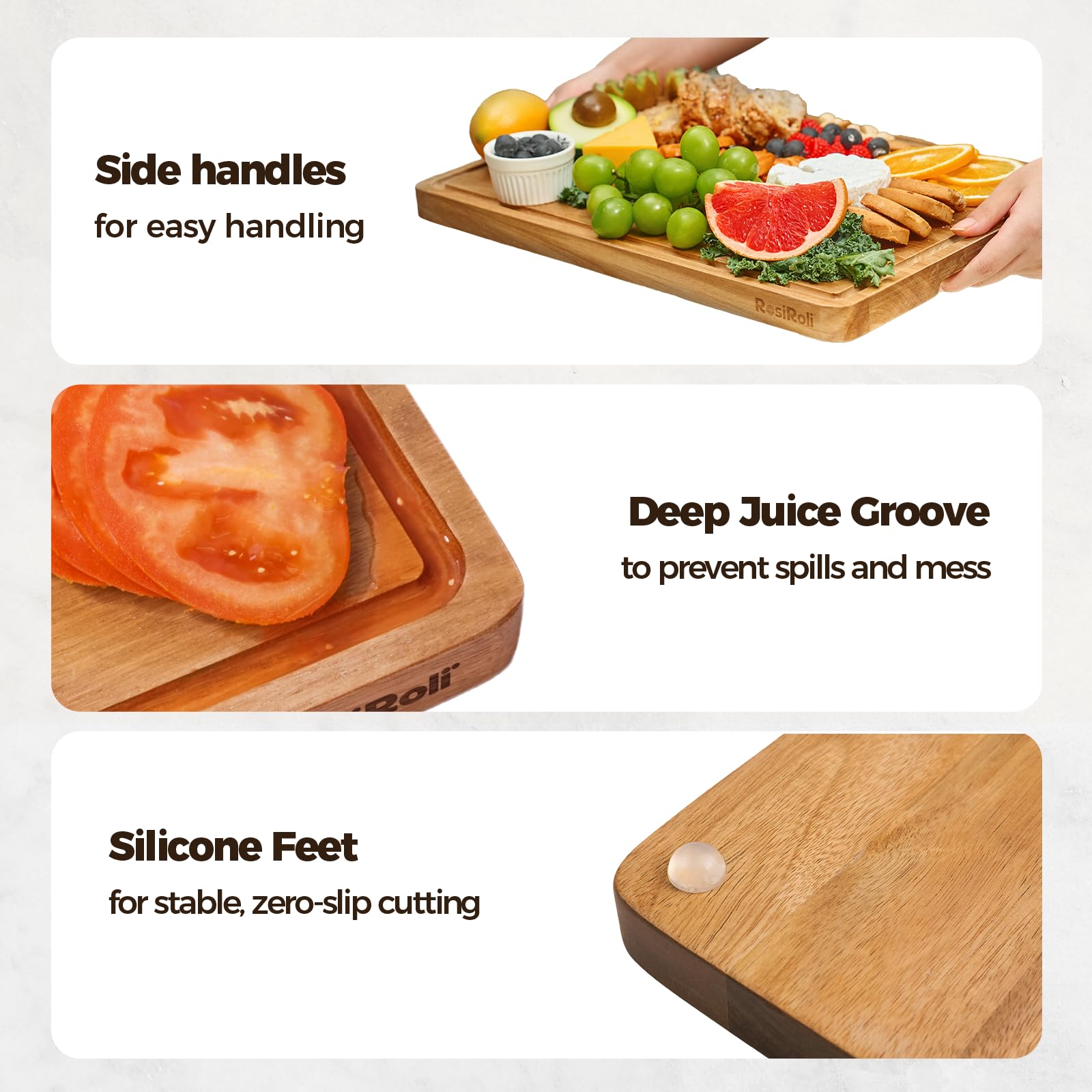 RosiRoli cutting board doubles as a stylish charcuterie serving tray