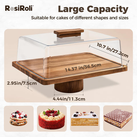 RosiRoli dome keeps desserts fresh and dust-free during events.