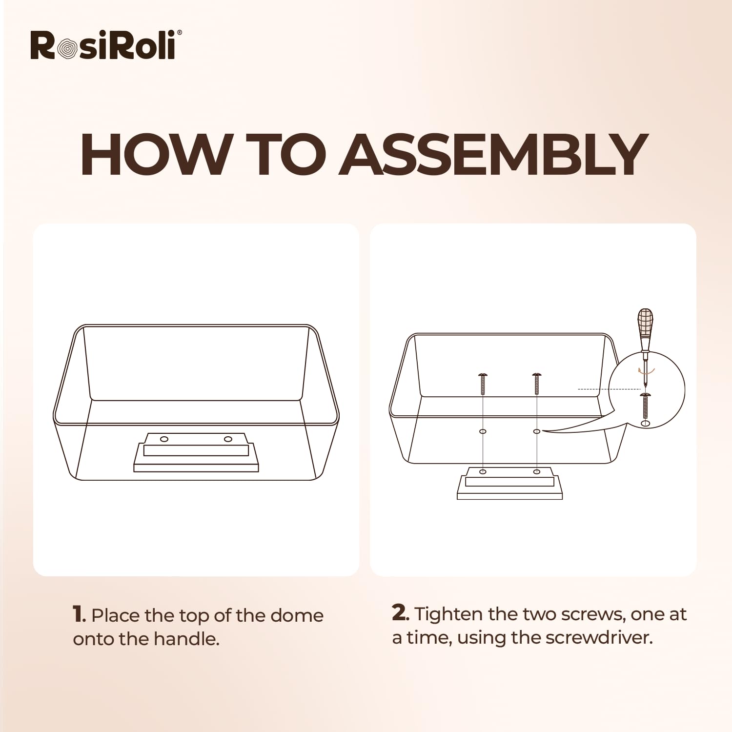 RosiRoli components are separable for quick cleaning and compact storage.