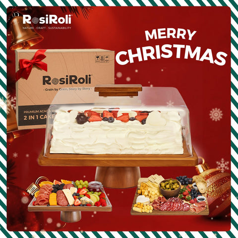RosiRoli two-in-one rectangular charcuterie board offers versatile serving for gatherings.