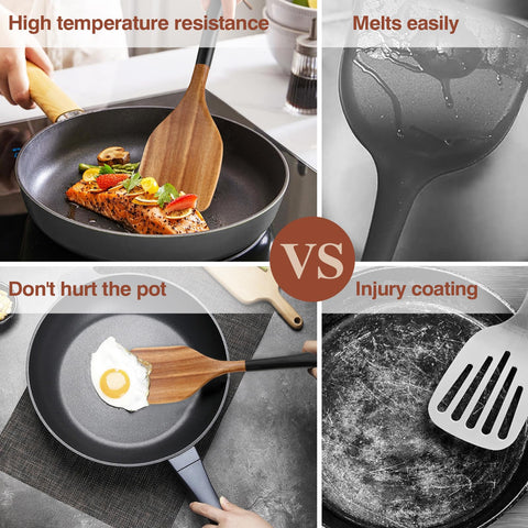 ROSOS salad fork safely tosses greens without scratching pans
