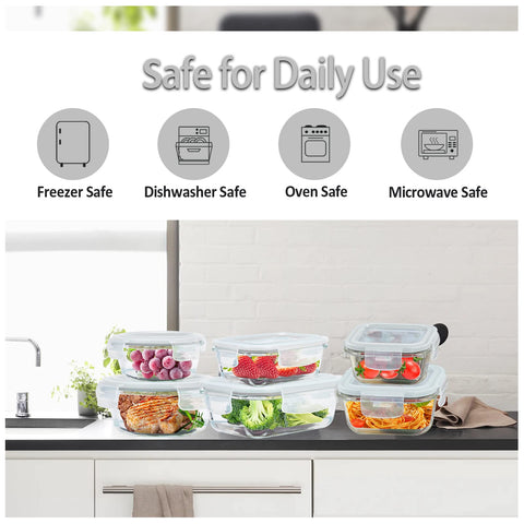 ROSOS glass round container 400ml convenient for snacks and sides.