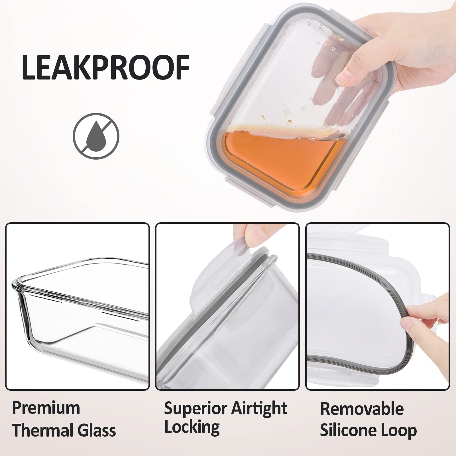 ROSOS glass square container 320ml keeps snacks organized and odor-free.